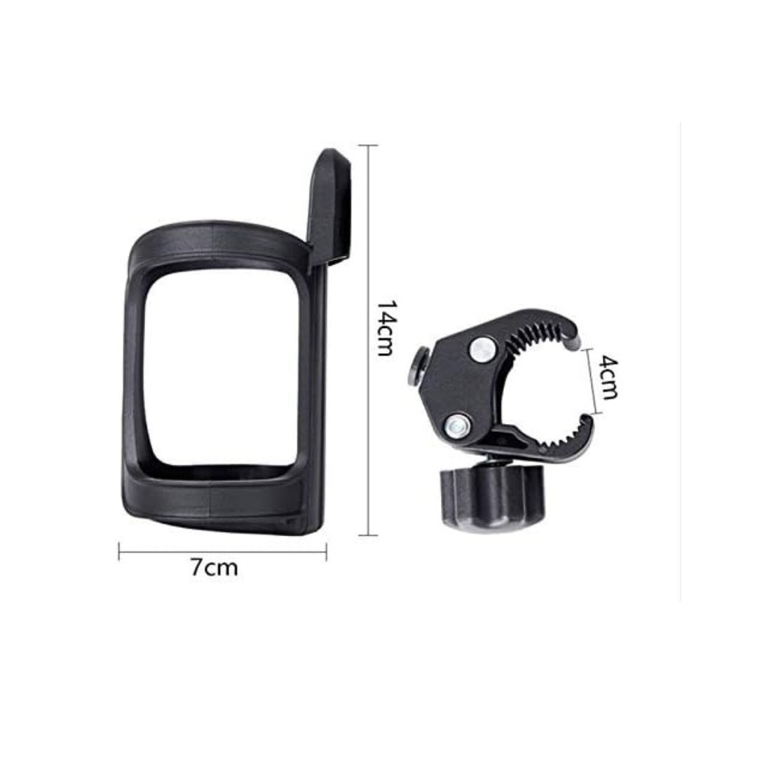 Suport sticla Macvi® cu prindere negru, din metal dimensiuni 12 cm x 12 cm x 25 cm, stabilitate maxima