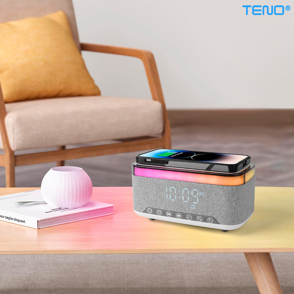 Boxa Portabila, Teno, Multifunctionala 3 in 1, Bluetooth 5.3, Incarcator Wireless, Gri