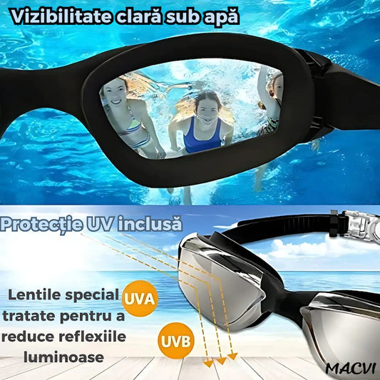 Set Inot Macvi® ochelari cu protectie UV anti-ceata dopuri urechi si clema nas inclusa