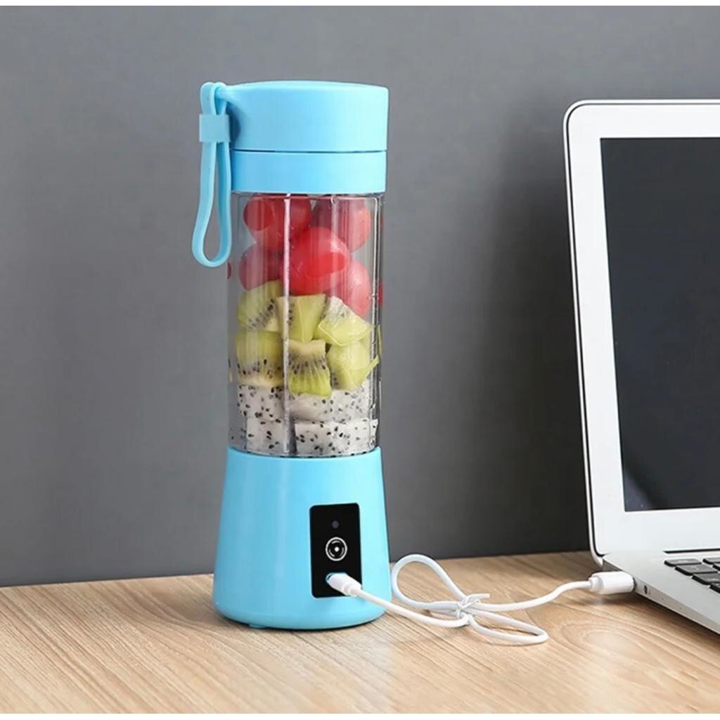 Mini Blender Electric Macvi® ,75 W,1x USB, 380 ml, Albastru