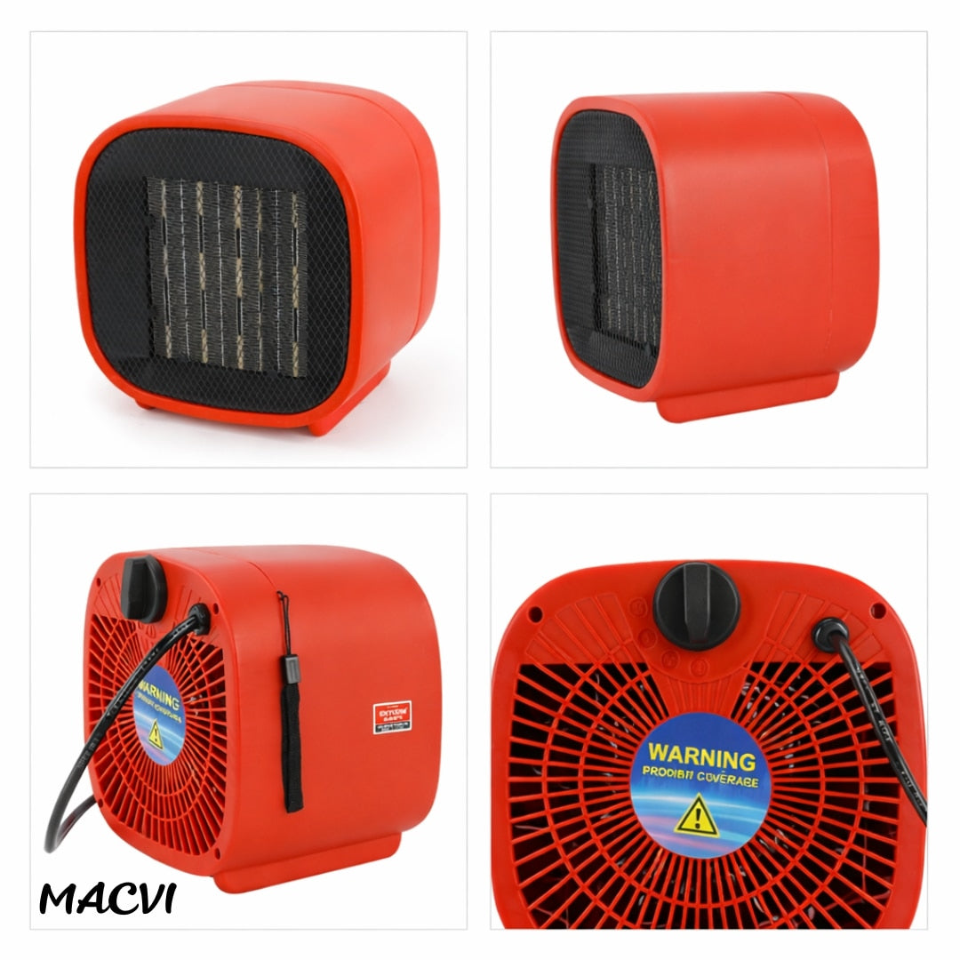 Aeroterma electrica 3kW cu termostat, incalzitor ceramic PTC cu ventilator, aer cald rapid, pentru casa, garaj, atelier, sera