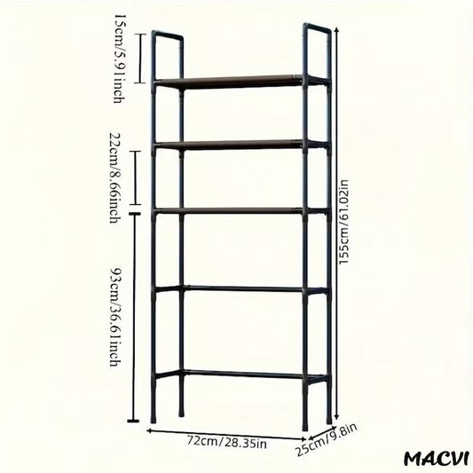 Raft modular Macvi® cu 3 polite pentru deasupra masinii de spalat, 72x25x155 cm, suport depozitare spatiu redus