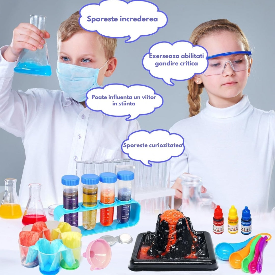 Kit Stiintific Macvi® pentru Copii 80 Experimente STEM Laborator Educativ cu Accesorii