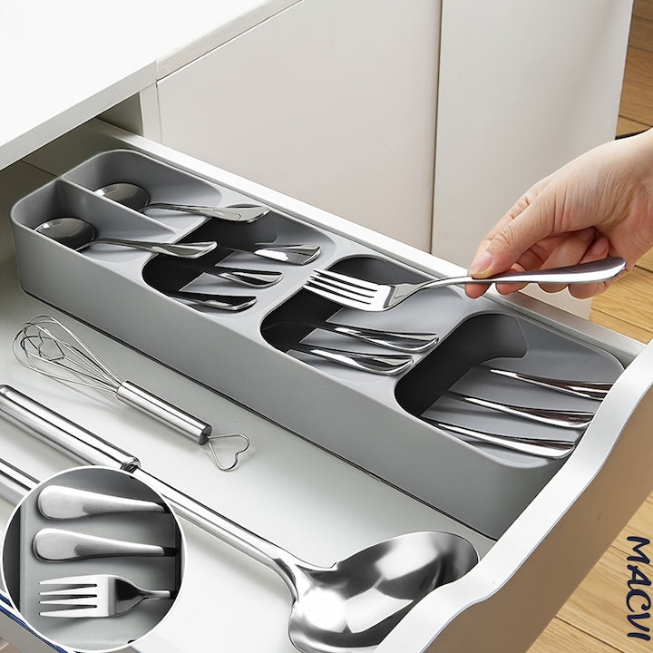 Suport tacamuri Macvi® organizator compact material durabil design modern stabilitate sporita culoare gri