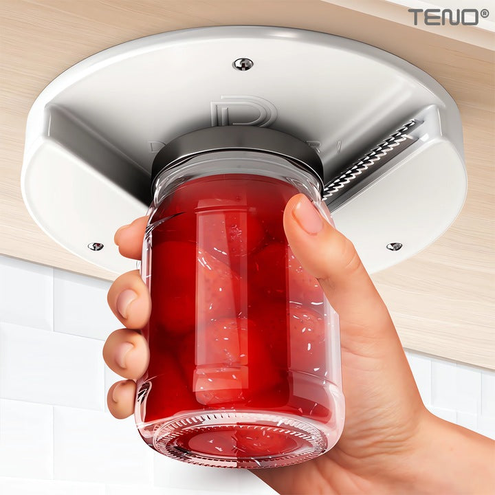 Desfacator Universal de Recipiente Teno®, pentru borcane/sticle/alte recipiente, zimti rezistenti, montare sub cabinet, ideal pentru persoanele cu atrtita, alb