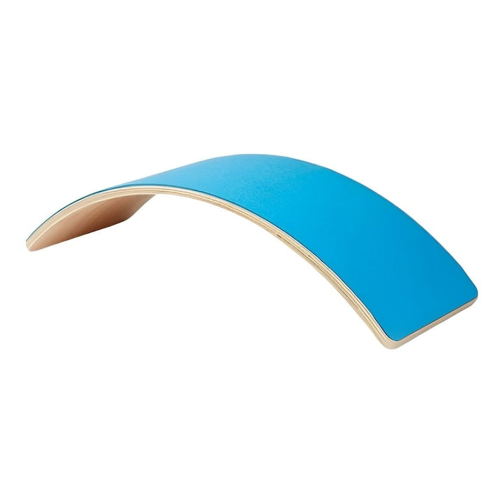 Placa Balans Macvi® din Lemn Balance Board Copii 3+ Echilibru Motricitate Fitness 80 cm Albastru