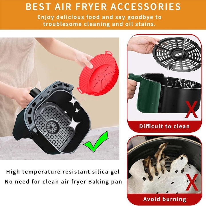 Set 4 Tavi Silicon Air Fryer Macvi, Reutilizabile, Multicolor, 20x17x5cm