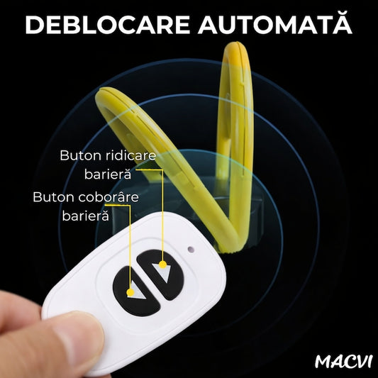 Blocator Parcare Macvi® cu Telecomanda, Actionare Electrica, Functionare pe baterii, protectie Acces Auto, Design Rezistent
