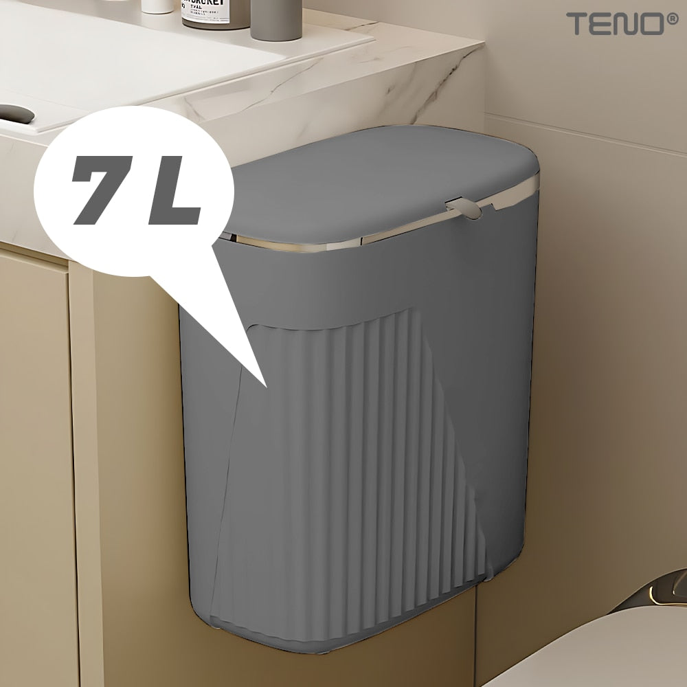 Cos de Gunoi Suspendat Teno, design modern, 7 L, gri
