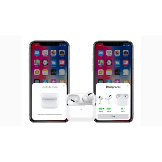 Casti wireless Air Pro 3 Macvi®, compatibile Android/iPhone, HD audio/ voce, dual HD true stereo, performanta, confort, cutie de incarcare portabila, autonomie 24 h, control tactil inteligent, Alb