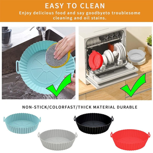 Set 4 Tavi Silicon Air Fryer Macvi, Reutilizabile, Multicolor, 20x17x5cm