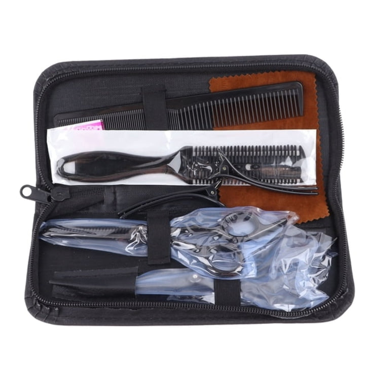 Set Foarfeci Tuns Macvi® 2 Foarfeci Filat Tuns 2 Piepteni Cleme Cutie Depozitare Inox