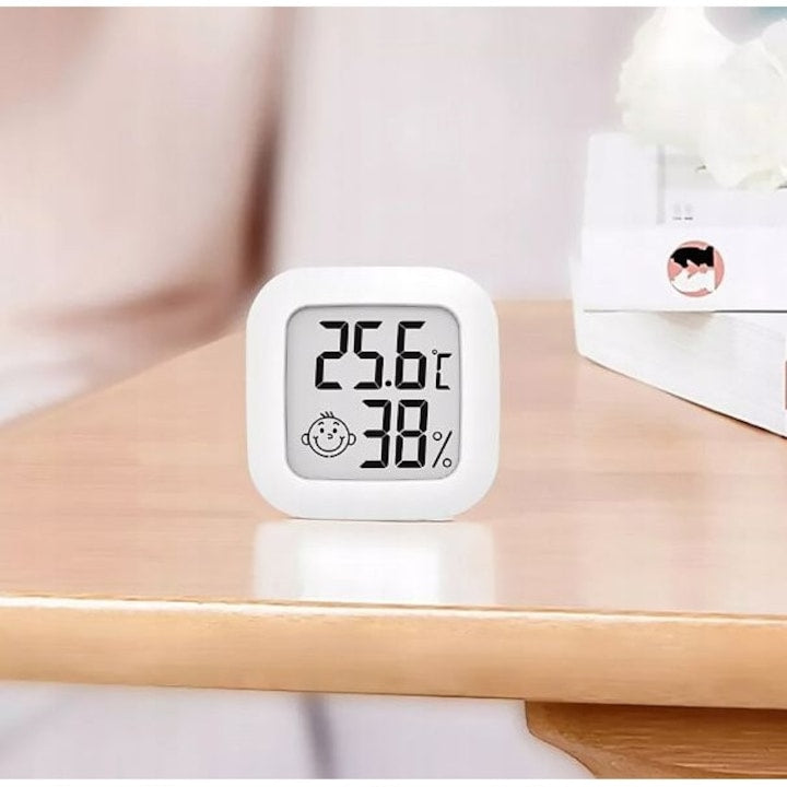 Termometru si higrometru camera Macvi®, indicator comfort, citire 10 secunde, senzor precis, Interval umiditate: 10% - 99% RH, -20°C pana la +60°C, ultra compact, alb