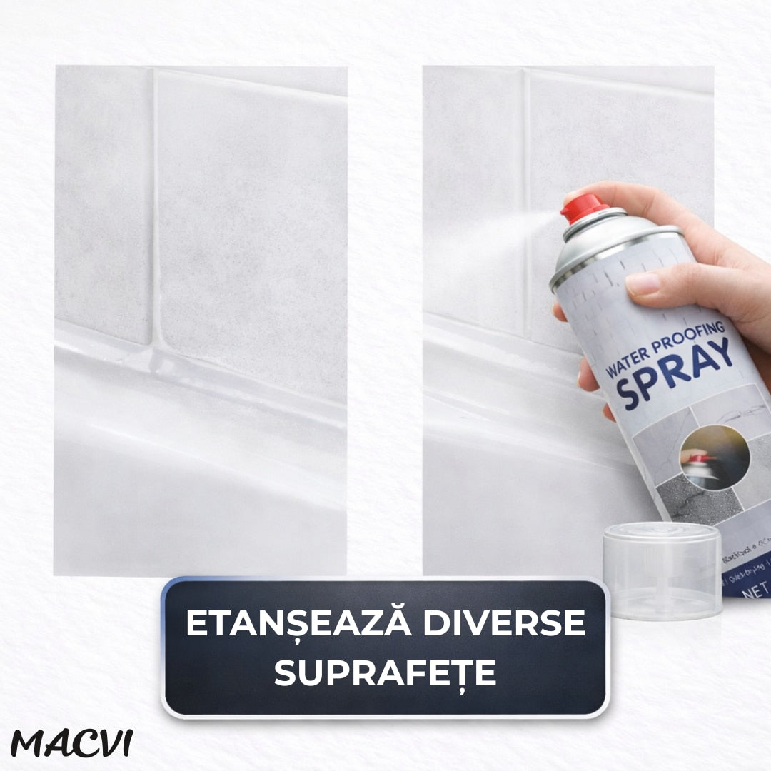 Spray Etansare Macvi® 450ml Hidroizolatie Rapida, Impermeabilizare Crapaturi, Protectie de Lunga Durata, Transparent