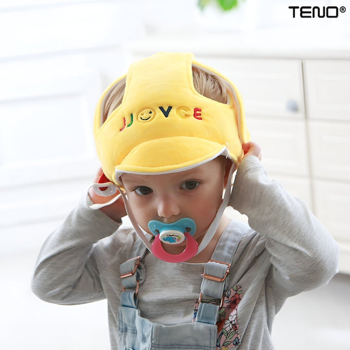 Casca Antisoc Bebelusi si Copii Teno®, protectie cazaturi, reglabila, material moale, patrupedie, usoara si comoda, galben