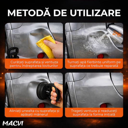 Ventuza puternica Macvi® pentru indepartarea indoiturilor auto, reparare caroserie, diametru intre 5 si 8 cm