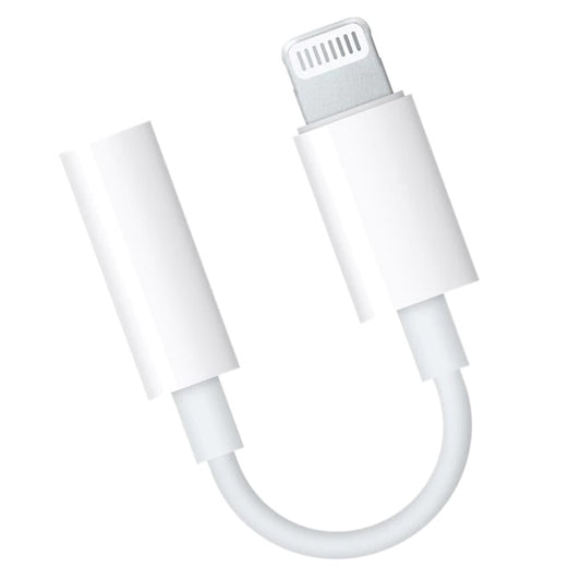 Adaptor audio Lightning la Jack 3.5 mm Macvi, alb, compact, constructie din cupru