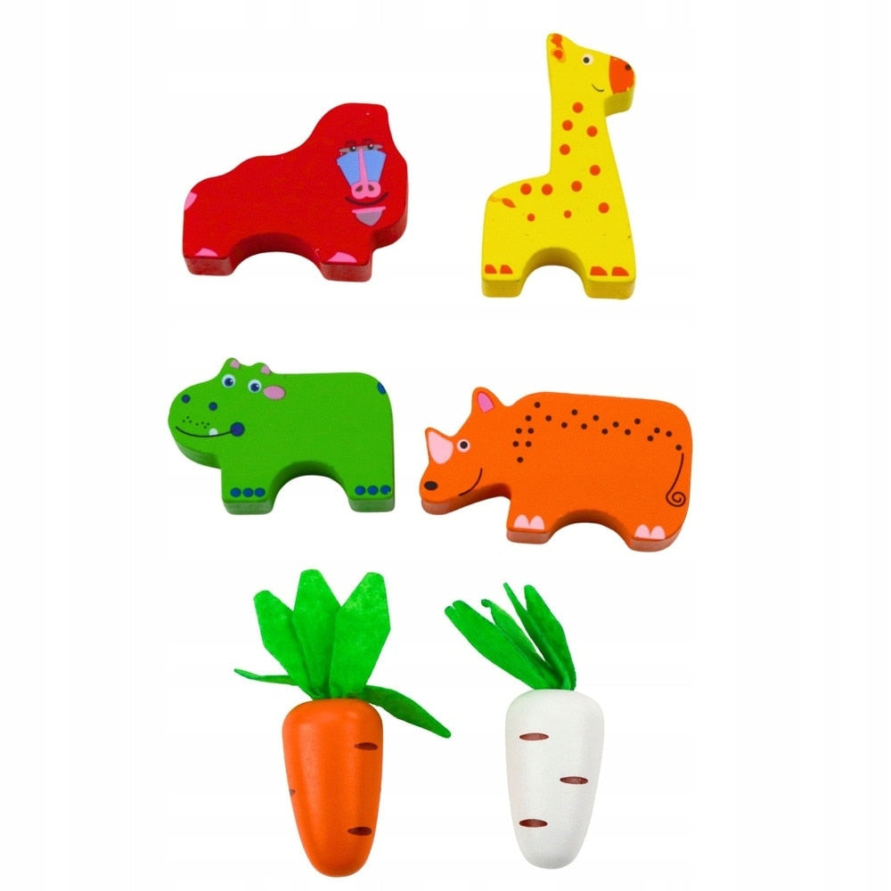 Joc Educativ Macvi® din Lemn Multicolor pentru Copii Dezvoltare Coordonare Mana Ochi