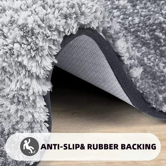 Covoras de baie Macvi® gri, super absorbant, antiderapant, spate aderent, moale si placut la atingere, usor de spalat