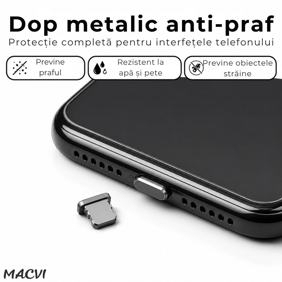 Kit igienizare telefon Macvi®, 13 piese, curatare port incarcare, difuzor, accesorii electronice, universal, intretinere smartphone