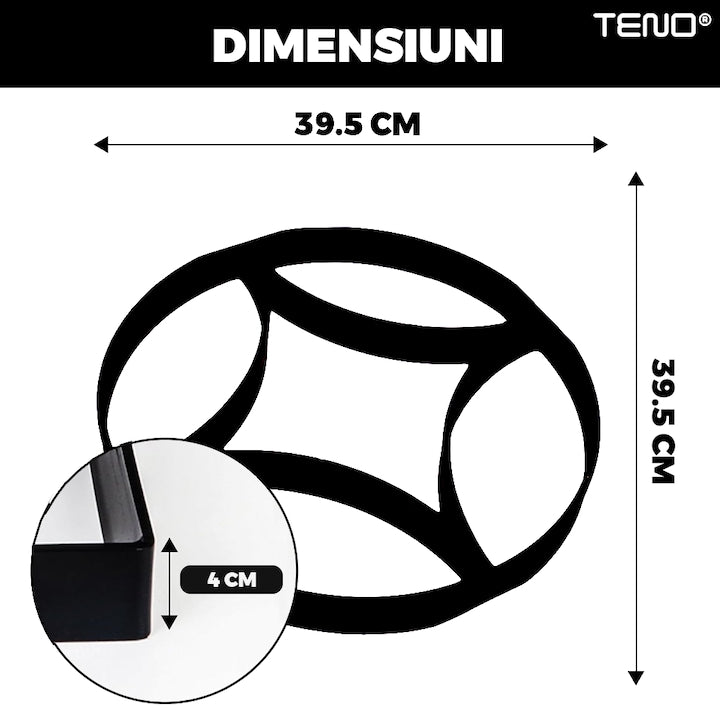 Matrita cu Contur pentru Turnat Pavaj Teno®, pentru beton amprentat sau piatra decorativa, imita piatra naturala, imbunatateste aspectul gradinii, plastic, model 3, 39.5 x 4 cm, negru