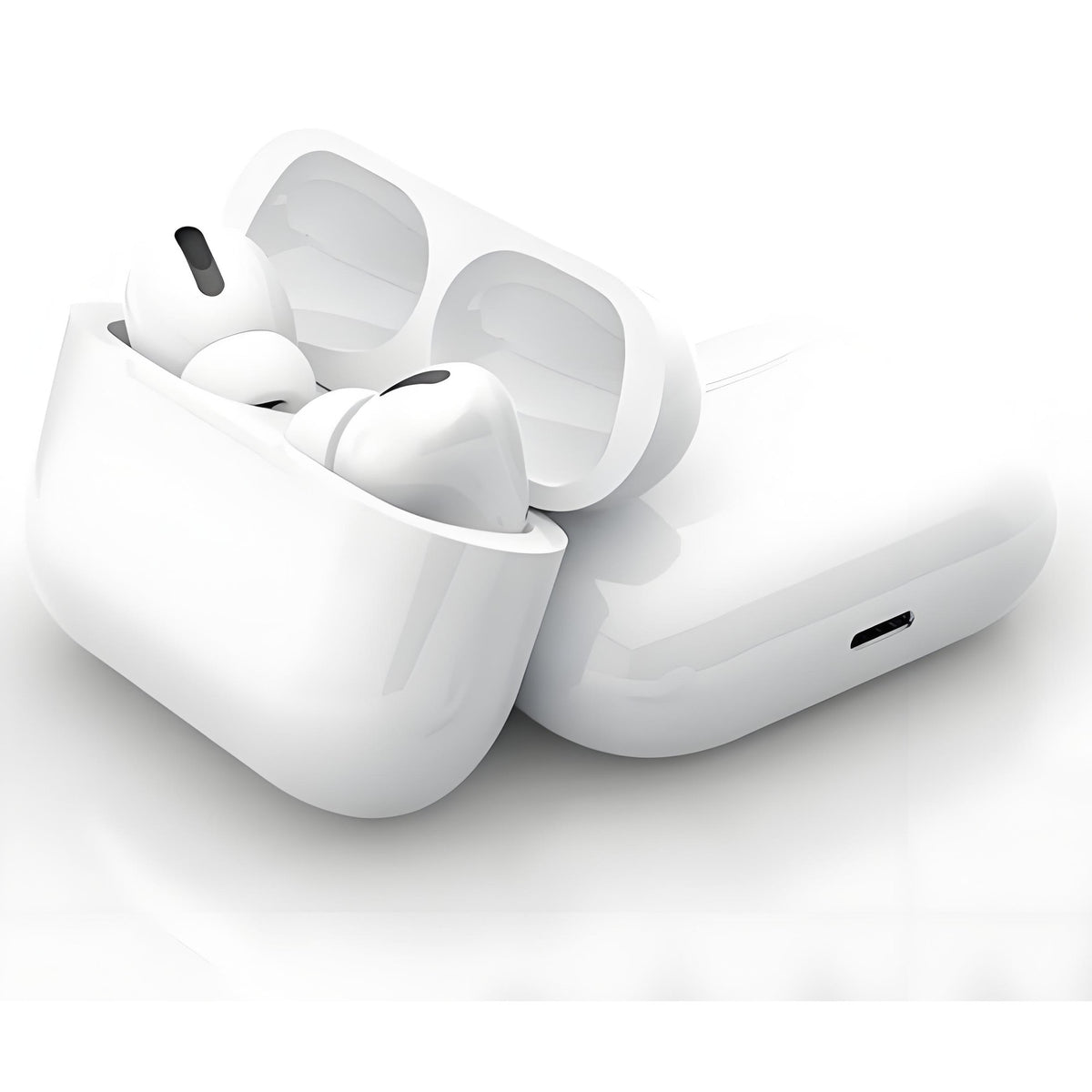 Casti wireless Air Pro 3 Macvi®, compatibile Android/iPhone, HD audio/ voce, dual HD true stereo, performanta, confort, cutie de incarcare portabila, autonomie 24 h, control tactil inteligent, Alb