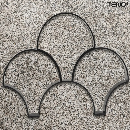Matrita cu Contur pentru Turnat Pavaj Teno®, pentru beton amprentat sau piatra decorativa, imita piatra naturala, imbunatateste aspectul gradinii, plastic, model 7, 51.5 x 35.5 x 4 cm, negru