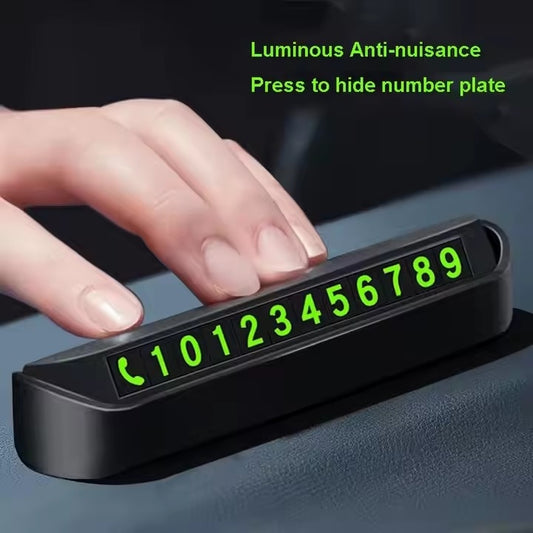 Suport numar telefon auto, MACVI, afisaj retractabil, negru, 13x3.5x2.6cm, set cu placute magnetice