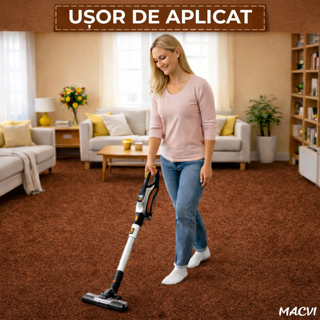 Mocheta scari Macvi® dale autoadezive 60x60 cm, 1 buc. mocheta textila, ajustabila, montaj rapid fara unelte, curatare usoara, potrivita pentru scari, camera copiilor, dressing, aplicare rapida