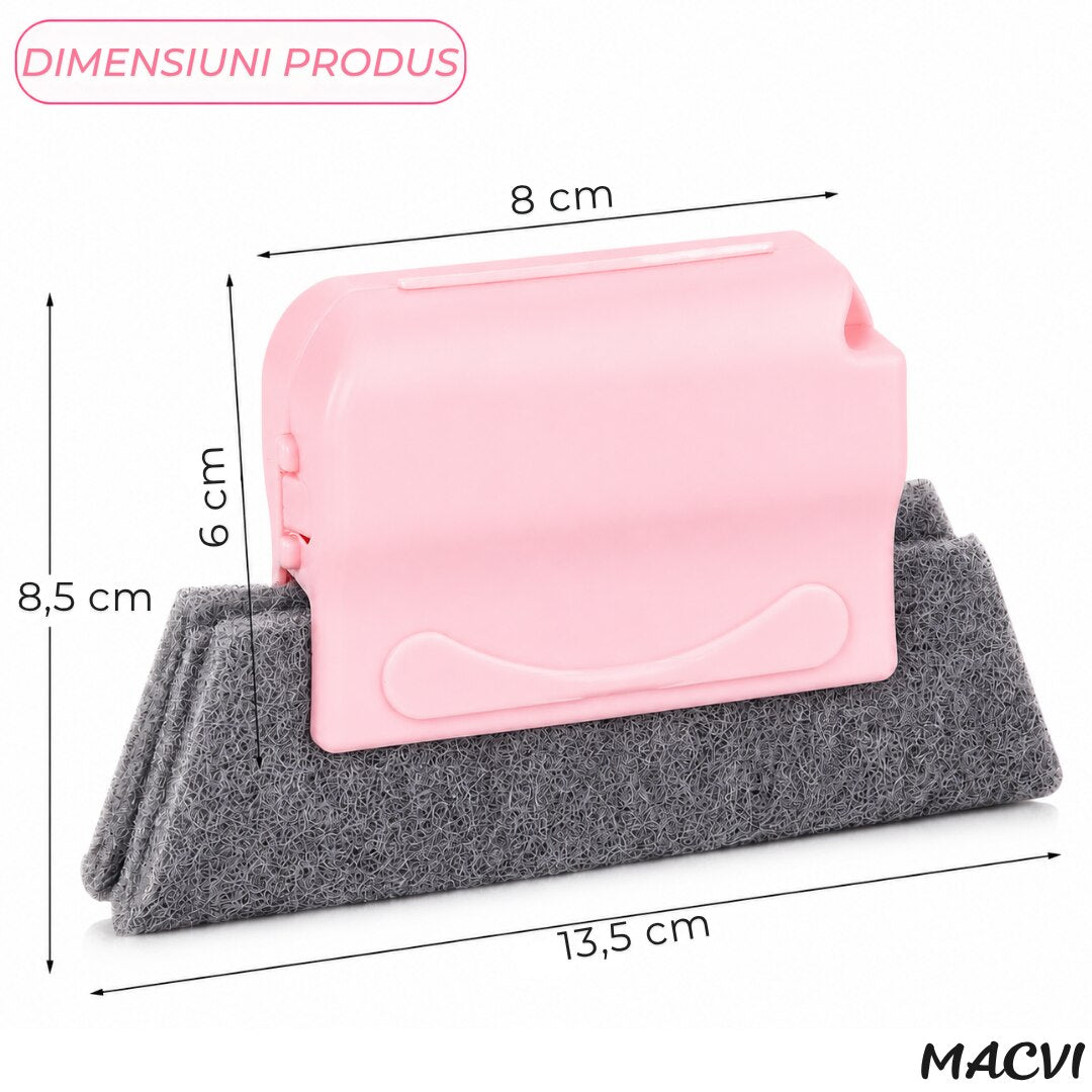 Stergator Geamuri 2 in 1 Macvi® Profesional pentru Geamuri Oglinzi Spatii Inguste Design Durabil Roz