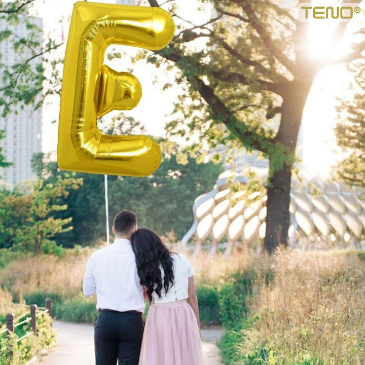 Balon in Forma de Litera E Teno®, metalizat, pentru Petreceri/Aniversari/Evenimente, rezistent, folie, gold, 40 cm