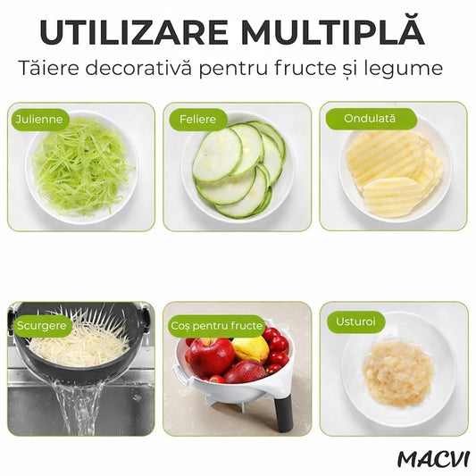 Razatoare Smart Macvi® Vet Basket pentru Legume, cu Bol pentru Prespalare
