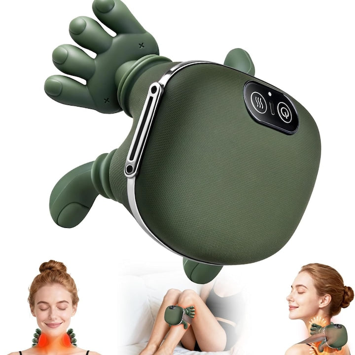 Aparat Masaj Gat si Umeri 4D Macvi® cu Incalzire 3 Intensitati Masaj Cervical Bionic Terapie Termica Simulare Masaj Maini Ameliorare Durere Gat Umeri Relaxare Musculara