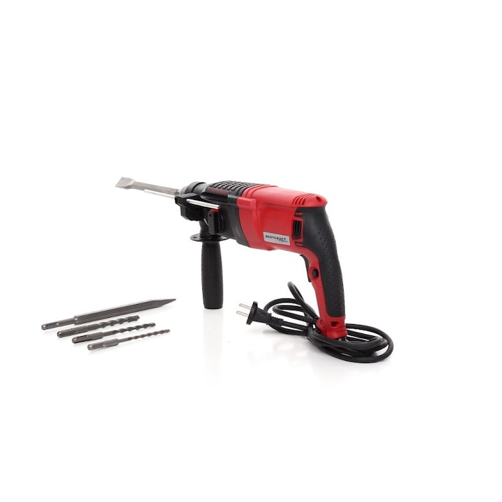 Rotopercutor Macvi 2650W SDS Plus, 3 moduri, 1300 RPM, pentru beton, lemn, zidarie, kit burghie si dalta