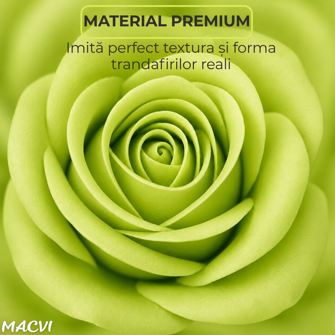 Set 50 trandafiri din sapun, 5x5 cm, calitate premium, decor si cadou elegant, Verde Lime