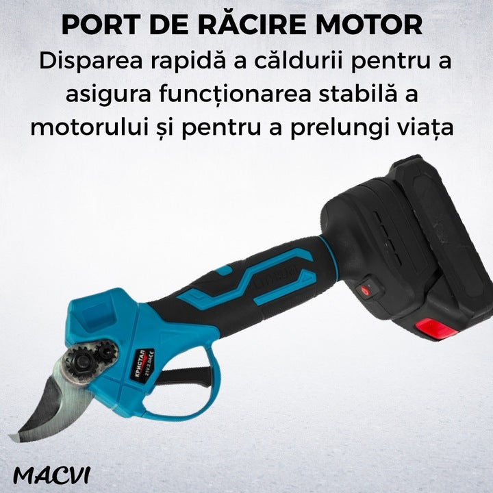 Set Foarfeca si Drujba Macvi® Electrica Taiere Rapida, Fara Efort, cu Acumulator si Incarcator