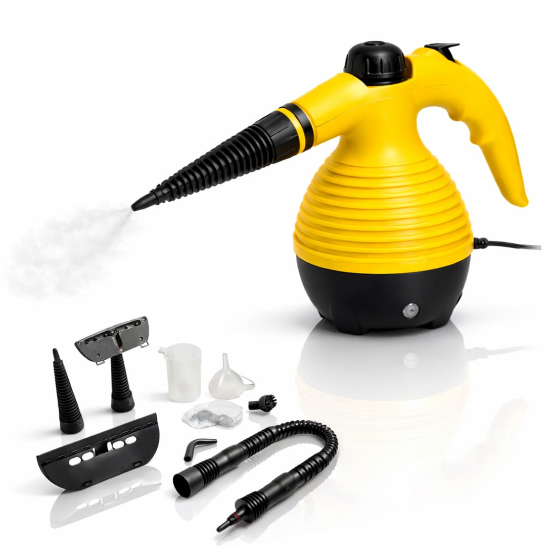 Aparat de curatat cu aburi Macvi® cu maner 8 in 1 galben-negru”