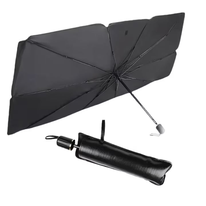 Protectie Parbriz Macvi® Tip Umbrela Pliabila, Reflectorizanta, Anti-UV, cu Husa Transport, 130 x 80, Instalare Rapida si Depozitare Compacta