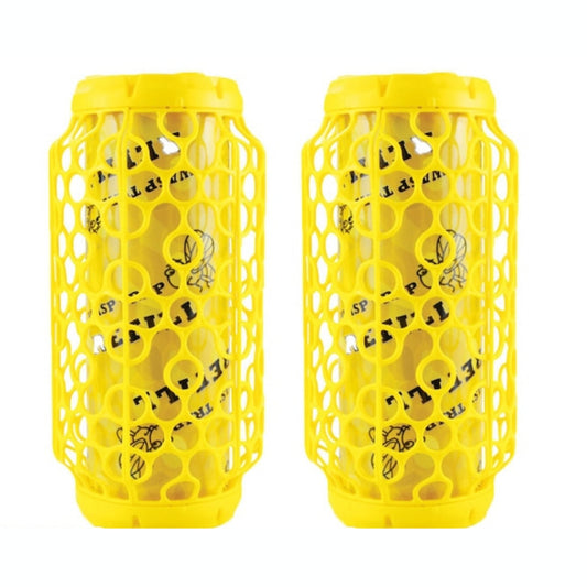 Set 2 capcane Macvi® pentru viespi, cu lipici anti-insecte, 8 foi lipicioase incluse, montare rapida, suport pentru momeala, galben