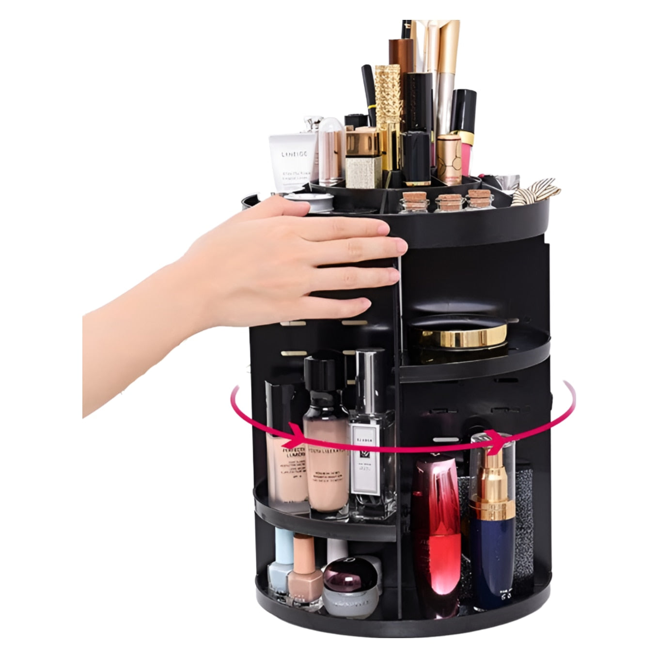 Organizator rotativ Macvi® pentru cosmetice, 360° Spatiu optimizat pentru frumusete