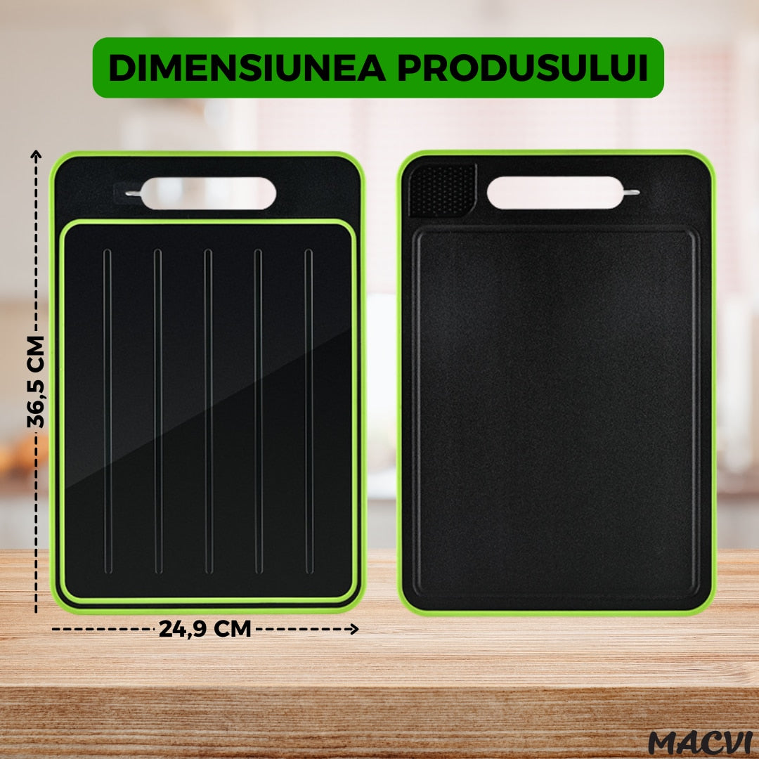 Tocator de Bucatarie 4 in 1 Macvi® pentru Dezghetare Rapida si Taiere 36, 5x25x1cm
