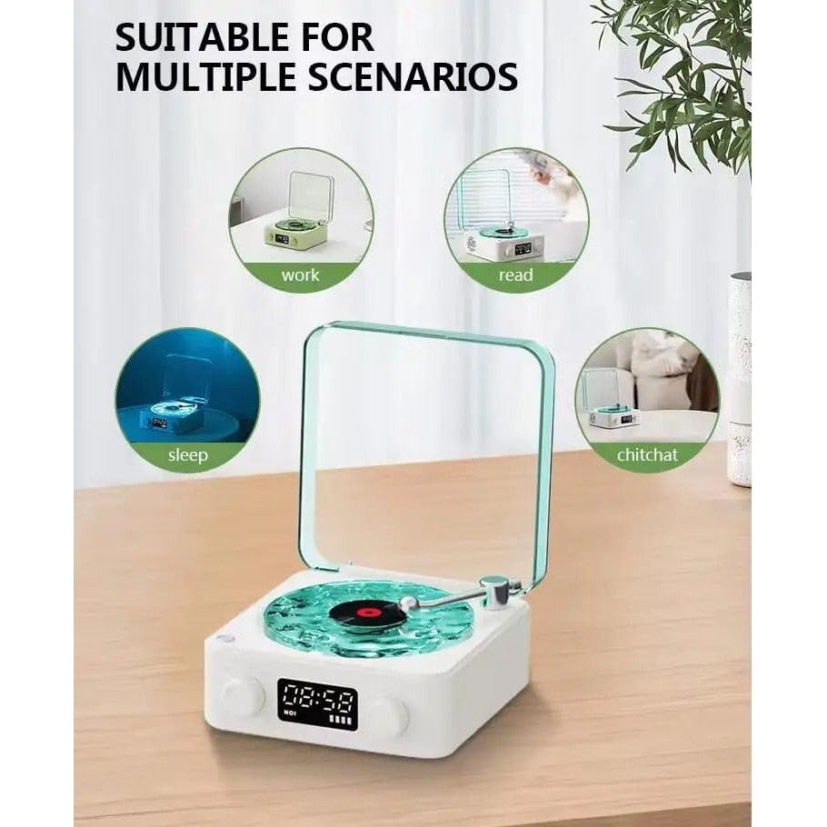 Boxa Bluetooth Retro Macvi® cu Lumini Ambientale si Sunete ale Naturii, 5W, 1500mAh, Alb