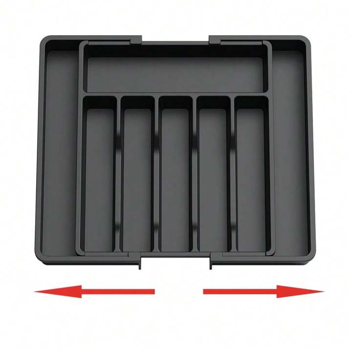 Organizator tacamuri sertar extensibil Macvi® 8 compartimente bloc pentru cutite detasabil negru