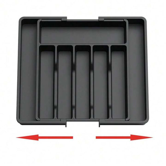Organizator tacamuri sertar extensibil Macvi® 8 compartimente bloc pentru cutite detasabil negru