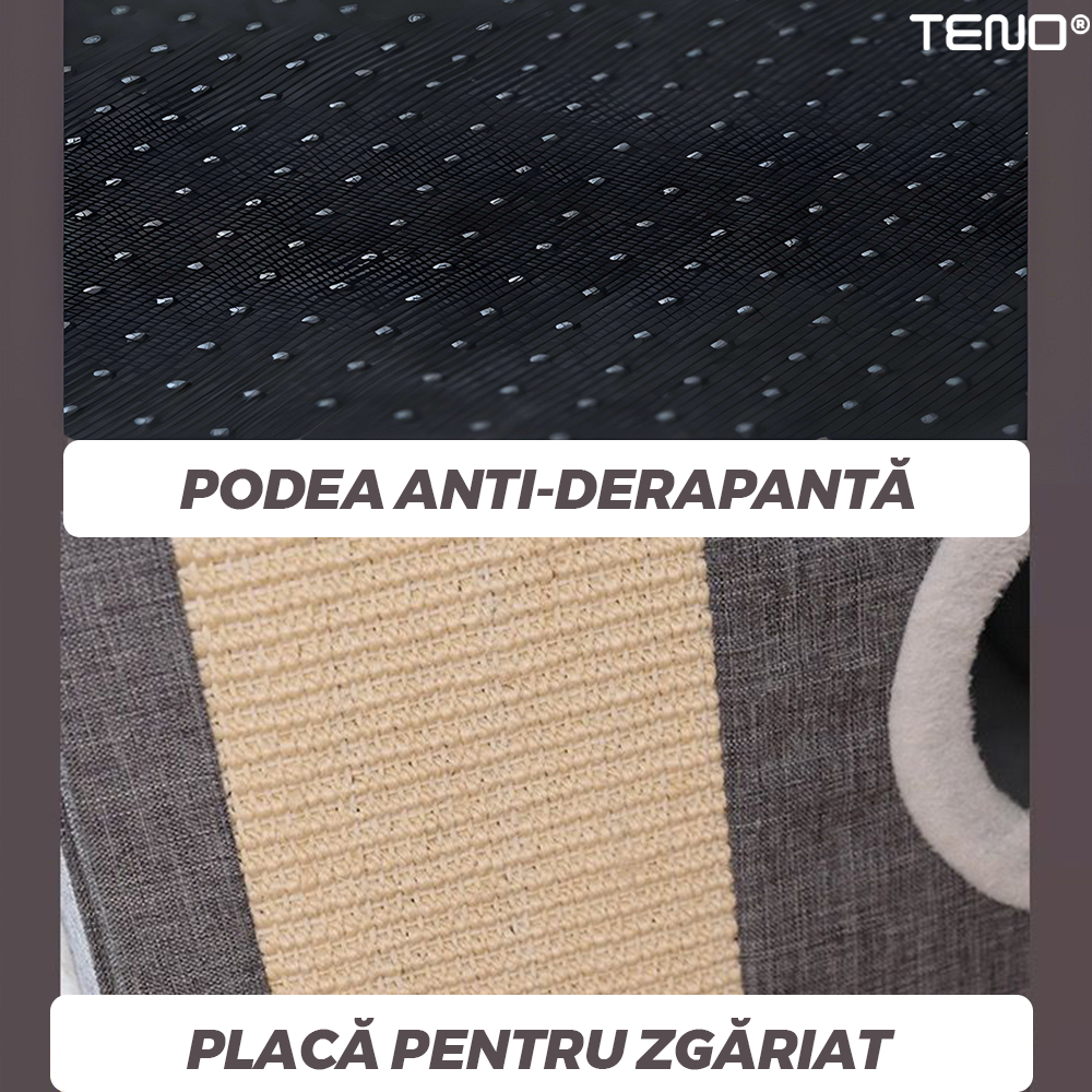 Casuta pentru Pisici Teno, interior, pliabila, gri, 55x40cm