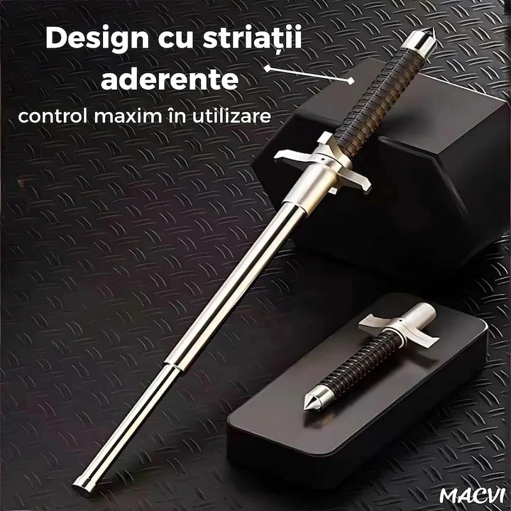 Bata telescopica Macvi® din otel inoxidabil cu maner antialunecare si mecanism extensibil design compact si rezistent