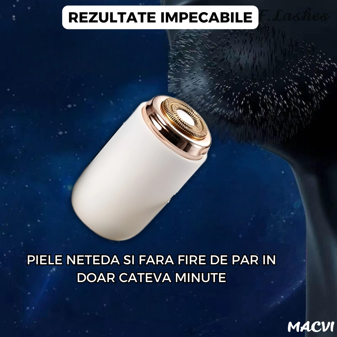 Mini aparat de ras portabil Macvi®, Depilare rapida si eficienta, incarcare USB, autonomie 60 minute, Alb