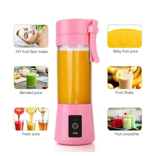 Mini Blender Electric Macvi® ,75 W,1x USB, 380 ml, Roz