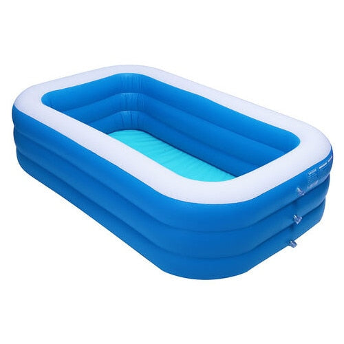 Piscina gonflabila Macvi® din PVC rezistent, 305×180×60 cm, 6-8 persoane, pereti grosi, design confortabil pentru gradina si curte