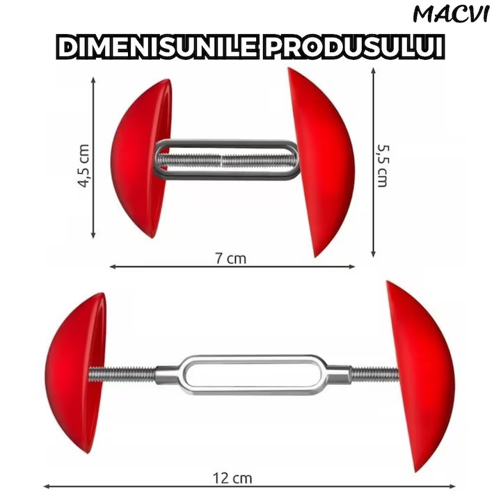 Set 2 Macvi® Dispozitive Largire Pantofi Reglabile Marimi 35-46 Plastic Metal Rosu